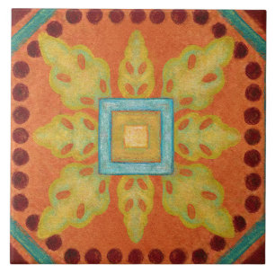 Talavera 04 Laranja Amarelo Azul Mediterrâneo Geo