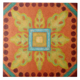 Talavera 04 Orange Yellow Blue Mediterranean Geo