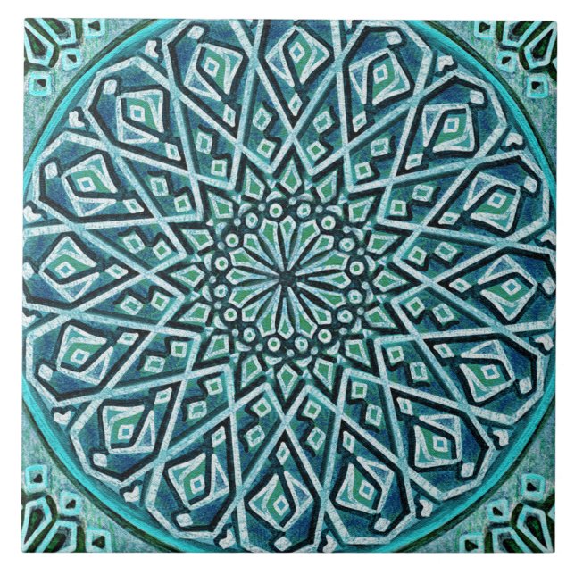 Talavera 05 Azul Turquesa Roseta Mediterrânea (Frente)