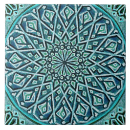 Talavera 05 Turquoise Blue Mediterranean Rosette