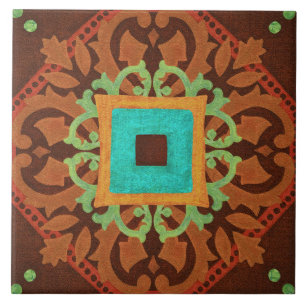 Talavera 08 Azul Marrom Ferrugem Mediterrâneo Geo