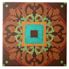 Talavera 08 Rust Blue Brown Mediterranean Geo
