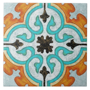Talavera 09 Laranja Cinza Aqua Mediterrâneo Geo
