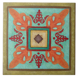 Talavera 15 Oliva Água Laranja Floral Mediterrâneo