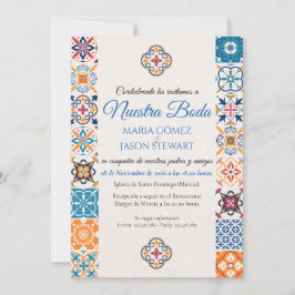 Talavera Floral Fiesta Spanish Wedding Invitation