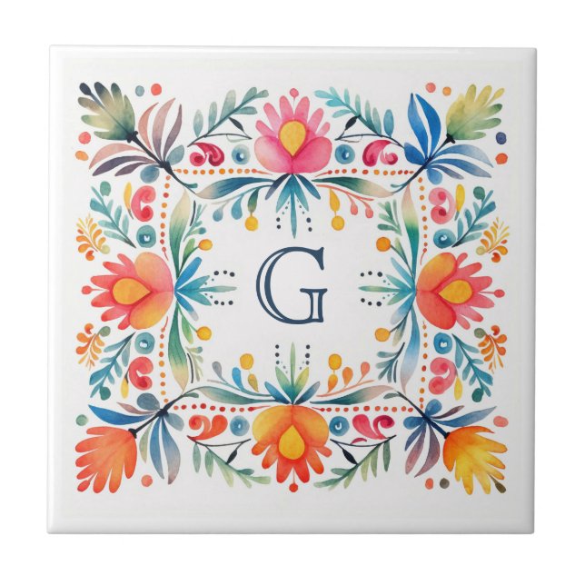 Talavera mexicana inspirou o Azulejo do estilo Hac (Frente)