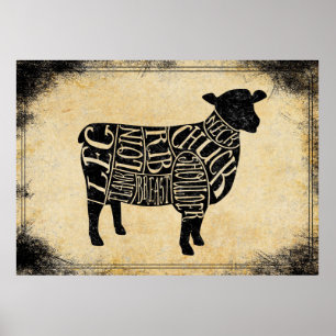 talhante de caça ao carneiro de impressão