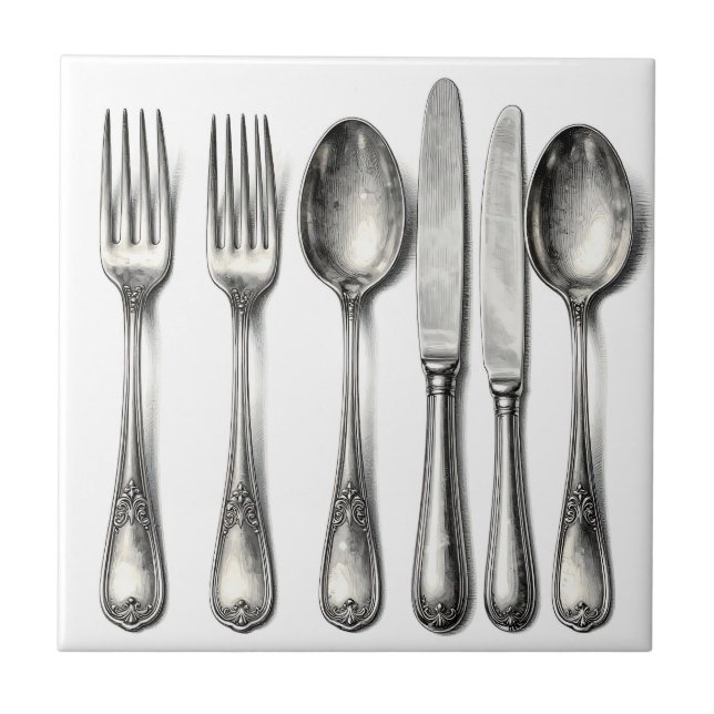 Talheres de Prata Antigos para Cozinha  (Frente)