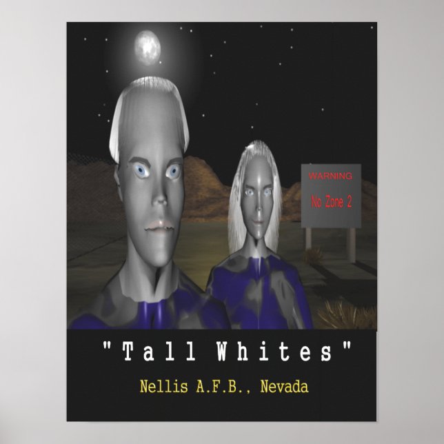 tall whites aliens poster Nellis AFB (Frente)