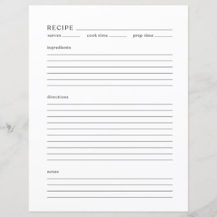 Tamanho da Letra da Página de Receita Minimalista