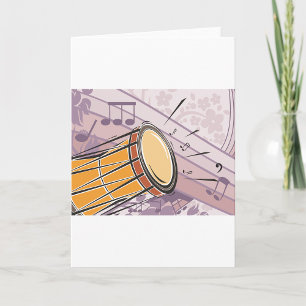 Tambor Bongo Tradicional Com Notas Musicais