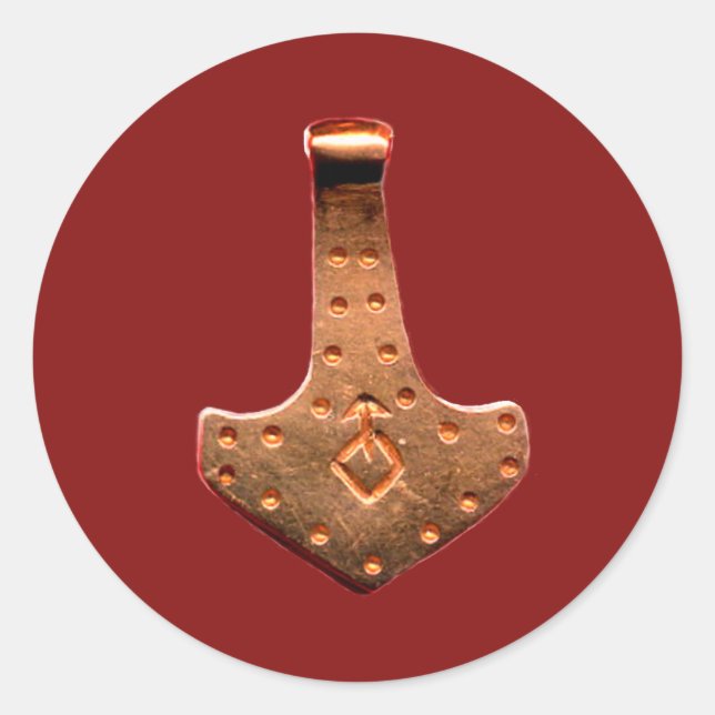 Tambor de cobre Thor Hammer - adesivos redondos ve (Frente)