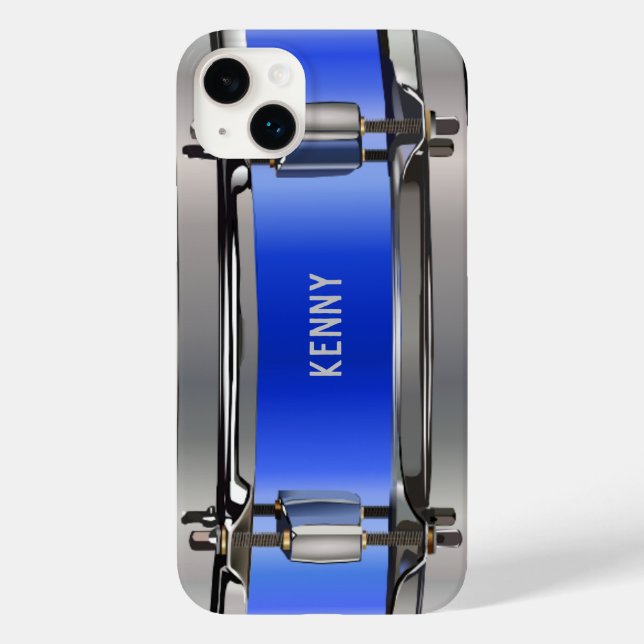 Tambor de Snare Azul Personalizado (Verso)