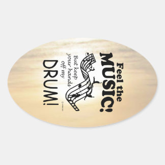 Tambor Sente O Adesivo De Oval De Música