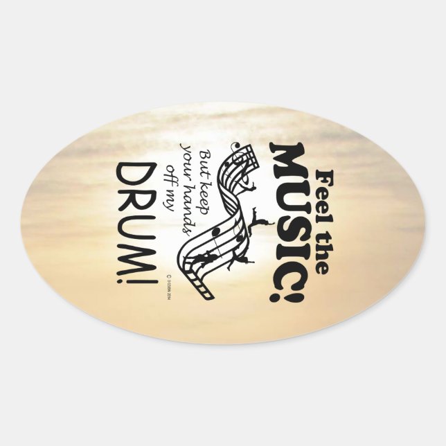 Tambor Sente O Adesivo De Oval De Música (Frente)