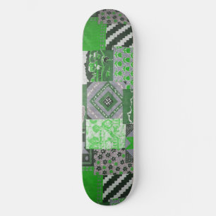 Tampa de Skate em Patchwork Verde