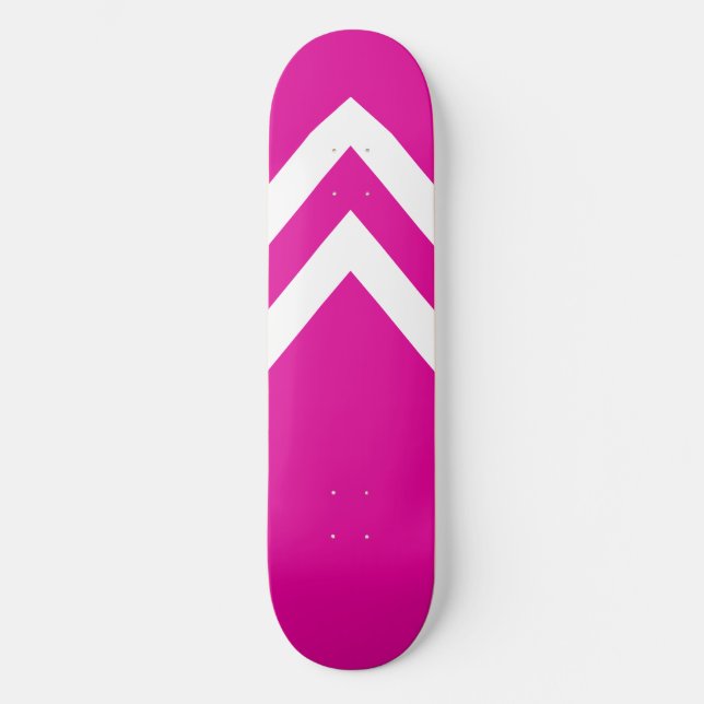 Tampa de Skate Listras Invertidas Rosa e Branco (Frente)