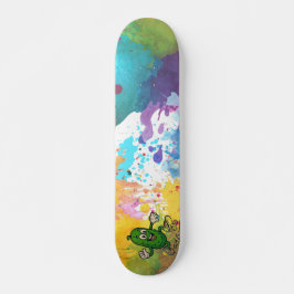 Tampa de skateboard colorida com respingos de tint