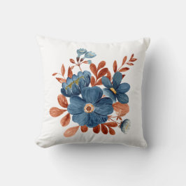 Tampa de Travesseiro Floral Azul | Almofada Botâni