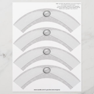 Tampa do Cupcake da fita da pérola do Damask - CIN