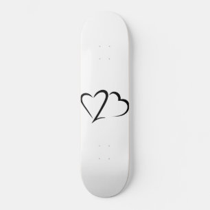 Tampa Heart 23™ Marca Skateboard branca e preta