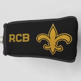 Tampa Inicial Fleur De Lis Dourado e Preto Putter