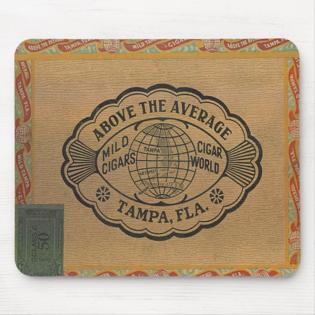Tampa Mousepad da caixa do vintage do charuto (Frente)