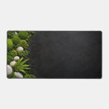 Tampo de Mesa de Pedra e Floresta Musgosa Zen