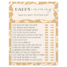 Tan Baby Giraffe Jogo De Chá de fraldas Que Disse