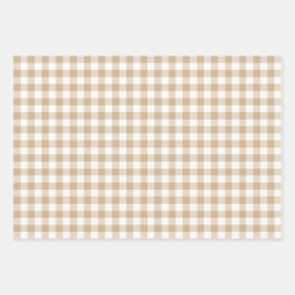 Tan Beige Plaid Gingham