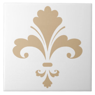 Tan Brown Fleur de lis