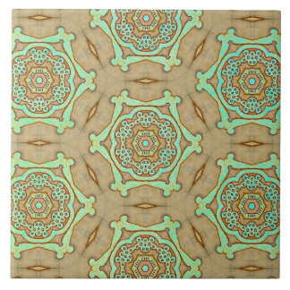 Tan e Turquoise Arabesque