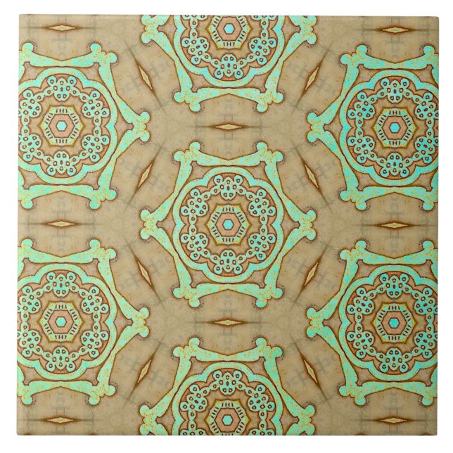 Tan e Turquoise Arabesque (Frente)