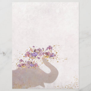 Tan Elephant Dreamy Boho Chic Scrapbooking Paper