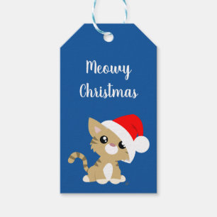 Tan Meowy Gatinho de Natal com Etiquetas