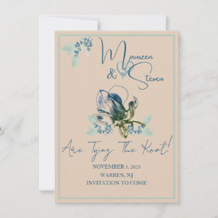 Tan, Mint E Blue Orchid Salvem O Cartão De Data