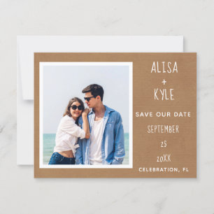 Tan Modern Photo Save the Date (Imagem moderna de 