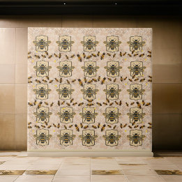 Tan Pattern HoneyBee Design | Azulejo de Cerâmica