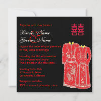 Tang Chinês se encaixa no Convite de casamento da