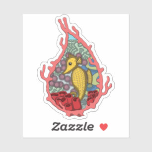 Tanga a etiqueta do contorno do cavalo marinho