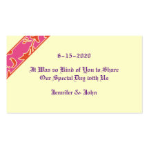 Tangerine Tango, Pink, Damask Wedding Favor