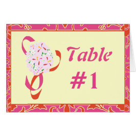 Tangerine Tango, Rosa, Cartão de Mesa Damasco