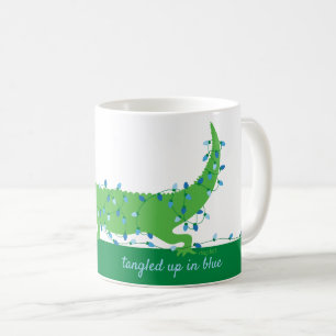 Tangido na caneca azul