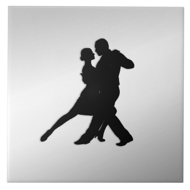 Tango Dancers Silhouette 2 Silver (Frente)
