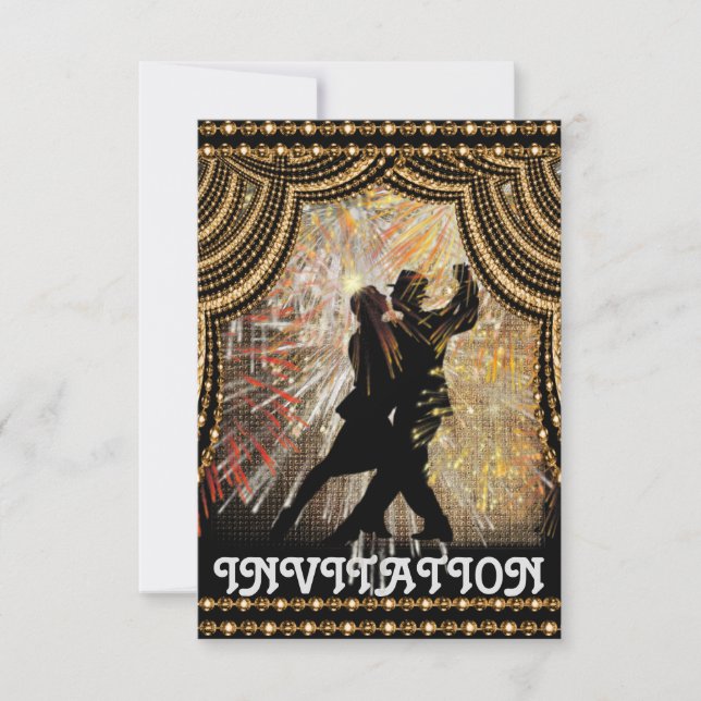 Tango Latin Dance Convite de festas (Frente)