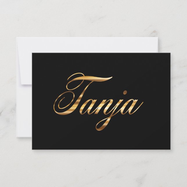 Tanja gold Design Lettering Karte (Frente)