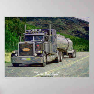 Tanker Truck Highway Drivers Transport Art Poster