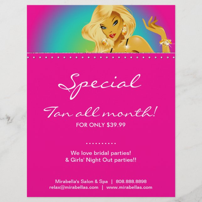 Tanning Flyer Rainbow Jewelry Mulher rosa (Frente)