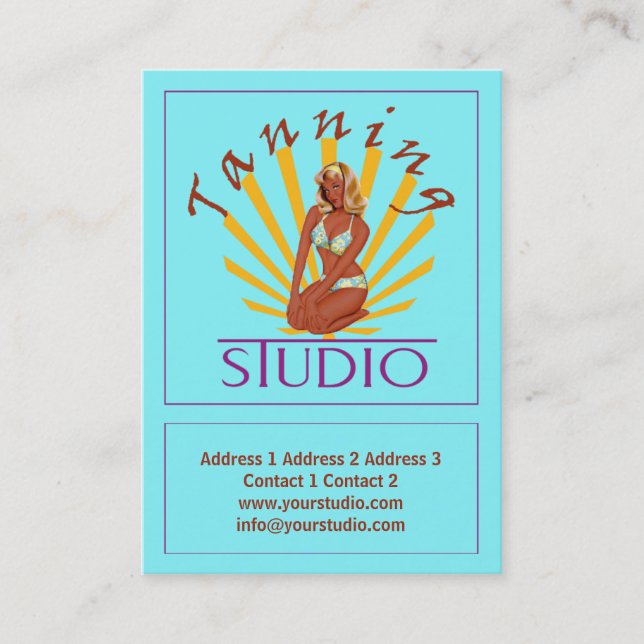 Tanning Studio - Cartão de Local para Empresas (Frente)