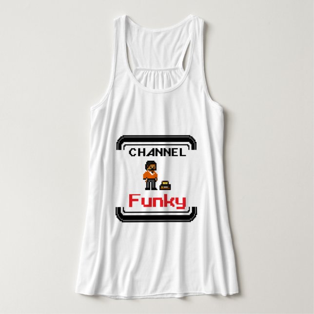 Tanque de Camisa T-Shirt Funky Pixel do Canal (Frente do Design)